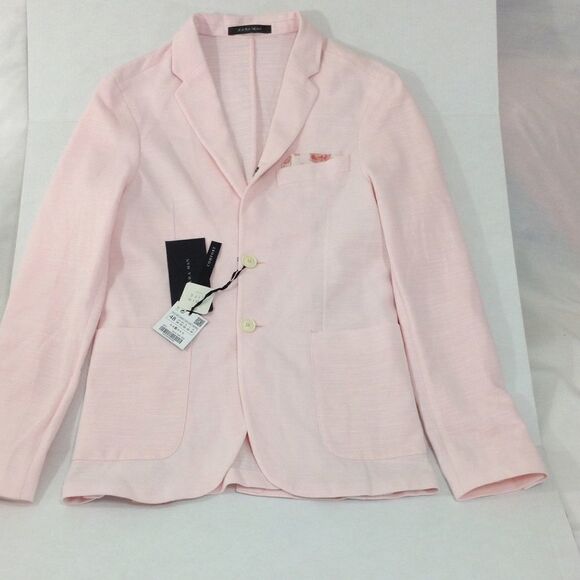 Zara Man Pink 2 Button Blazer New Size 38 - Picture 1 of 9
